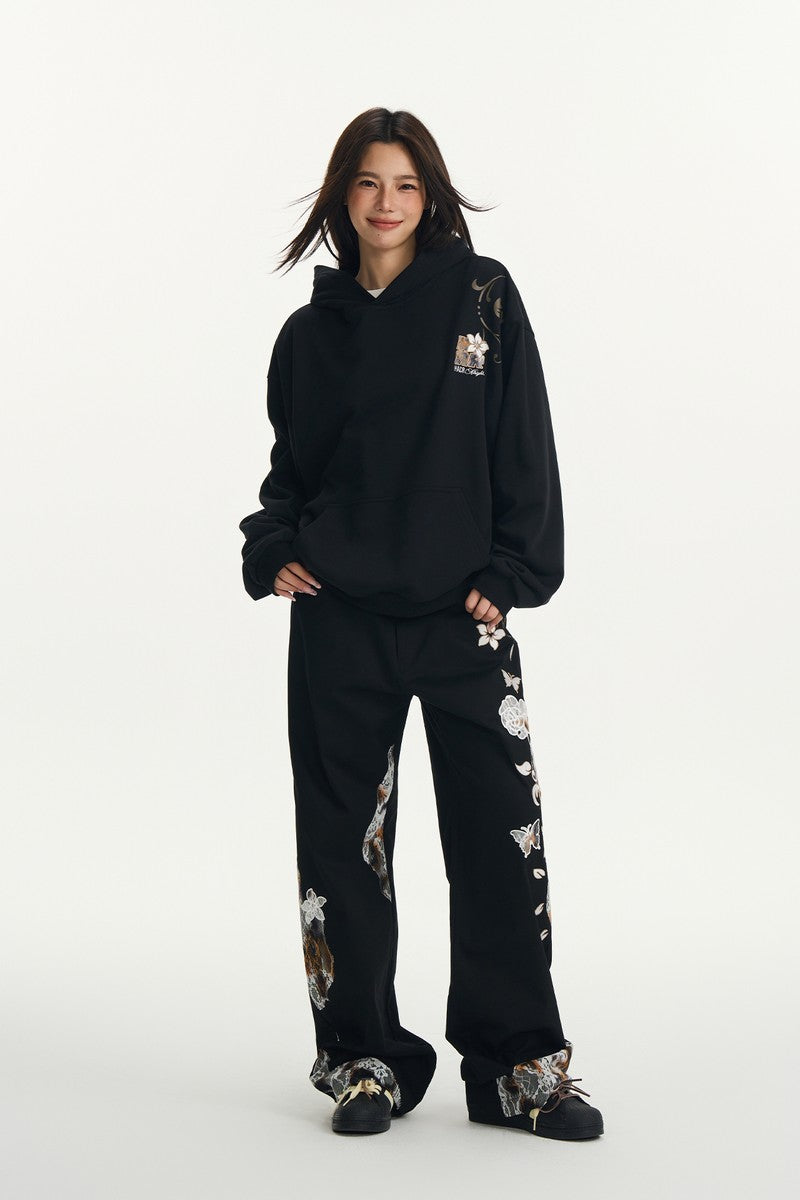 Burnt Lace Embroidered Hoodie
