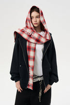 Double Hood Plaid Hoodie