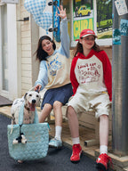 Hand Drawn Dog Raglan Hoodie