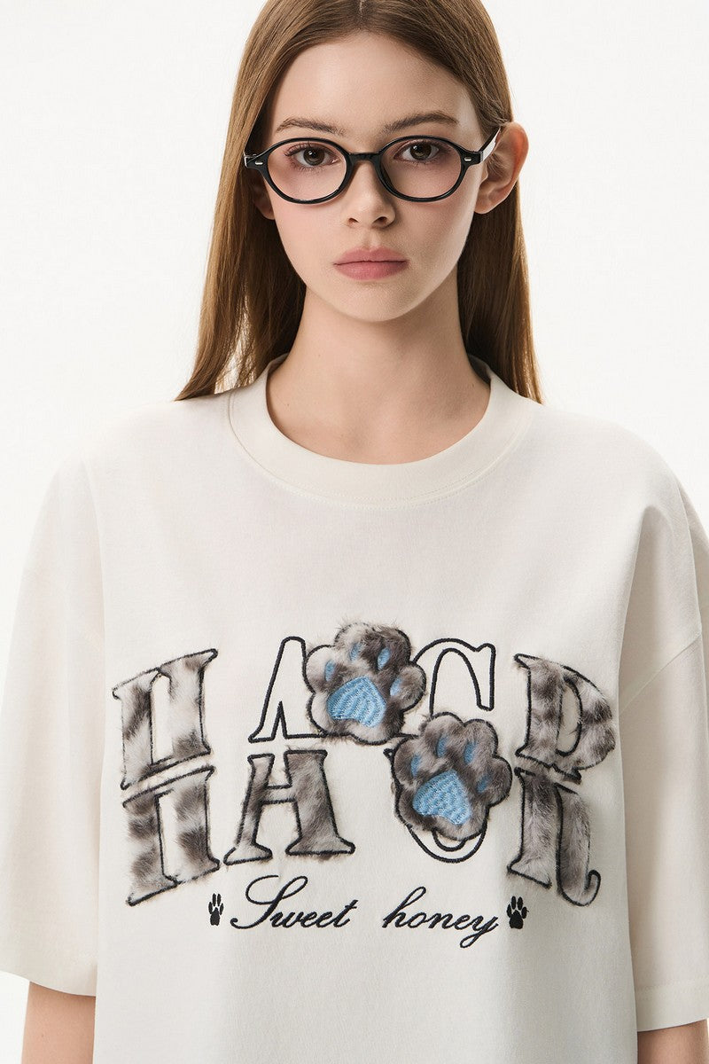 Leopard Patch Cat Paw Tee