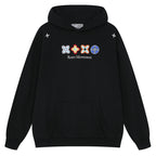 Floral Embroidered Colorblock Hoodie