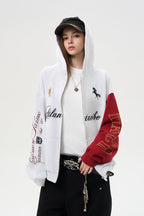 Contrast Sleeve Zip Hoodie