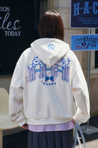 Plush Dog Embroidered Hoodie
