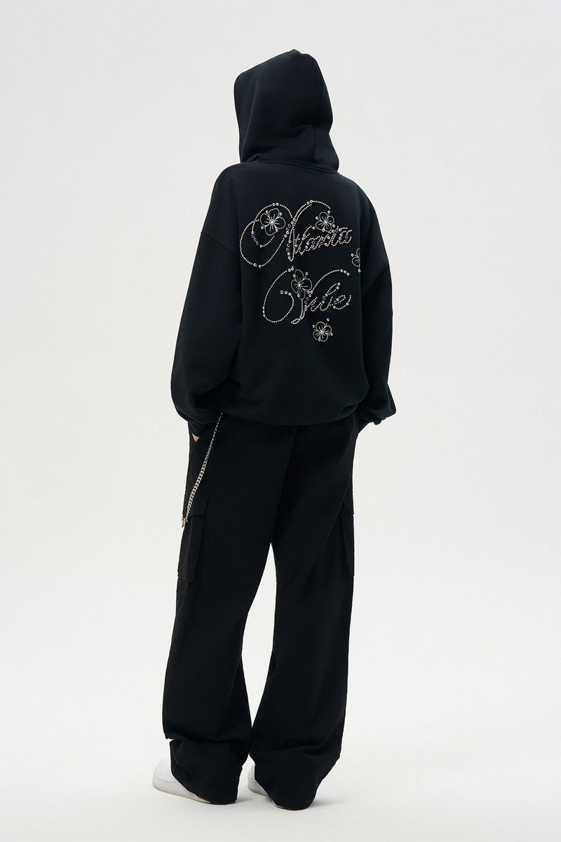 Rhinestone Script Logo Hoodie
