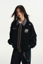 Turquoise Suede Patchwork Jacket
