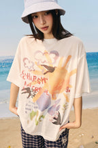 Watercolor Graffiti Mesh T-Shirt