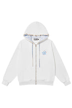 Double Hood Embroidered Zip Hoodie