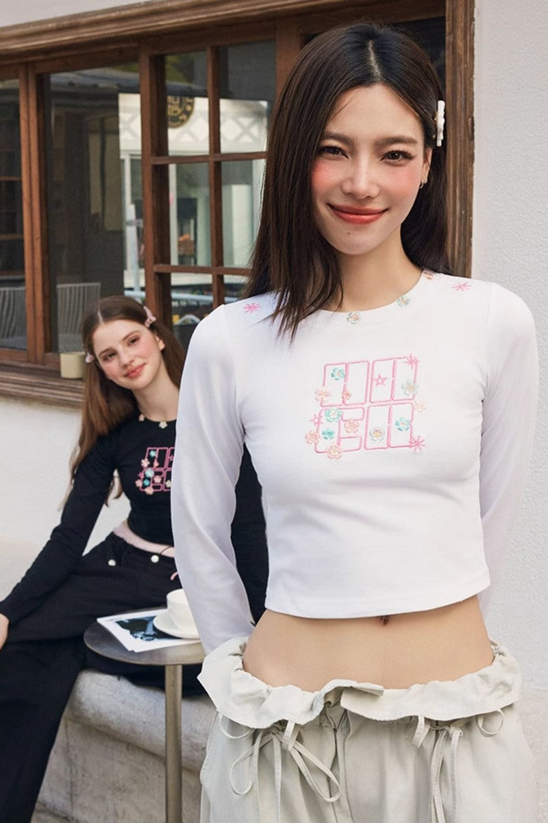 Floral Stamp Slim Fit Tee