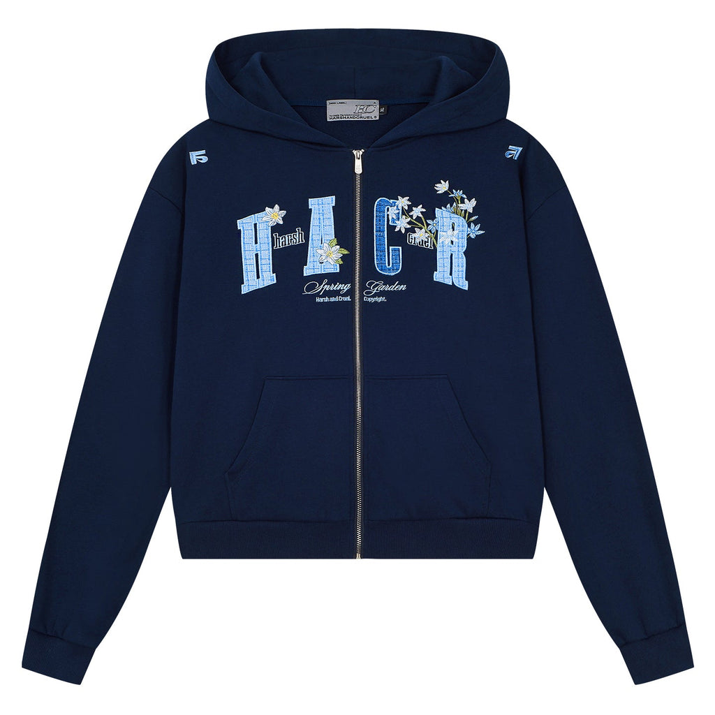 Flower Patchwork Zip Hoodie