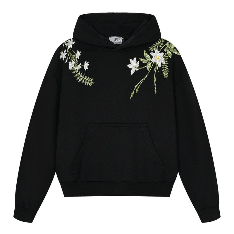 Green Wreath Cropped Hoodie