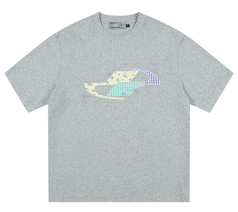Patchwork Floral Embroidery T-Shirt