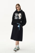 Bear Lace Patchwork Hoodie