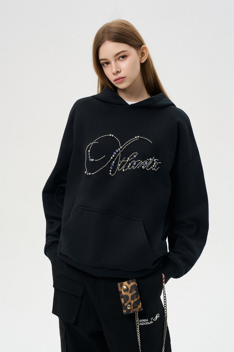 Rhinestone Script Logo Hoodie