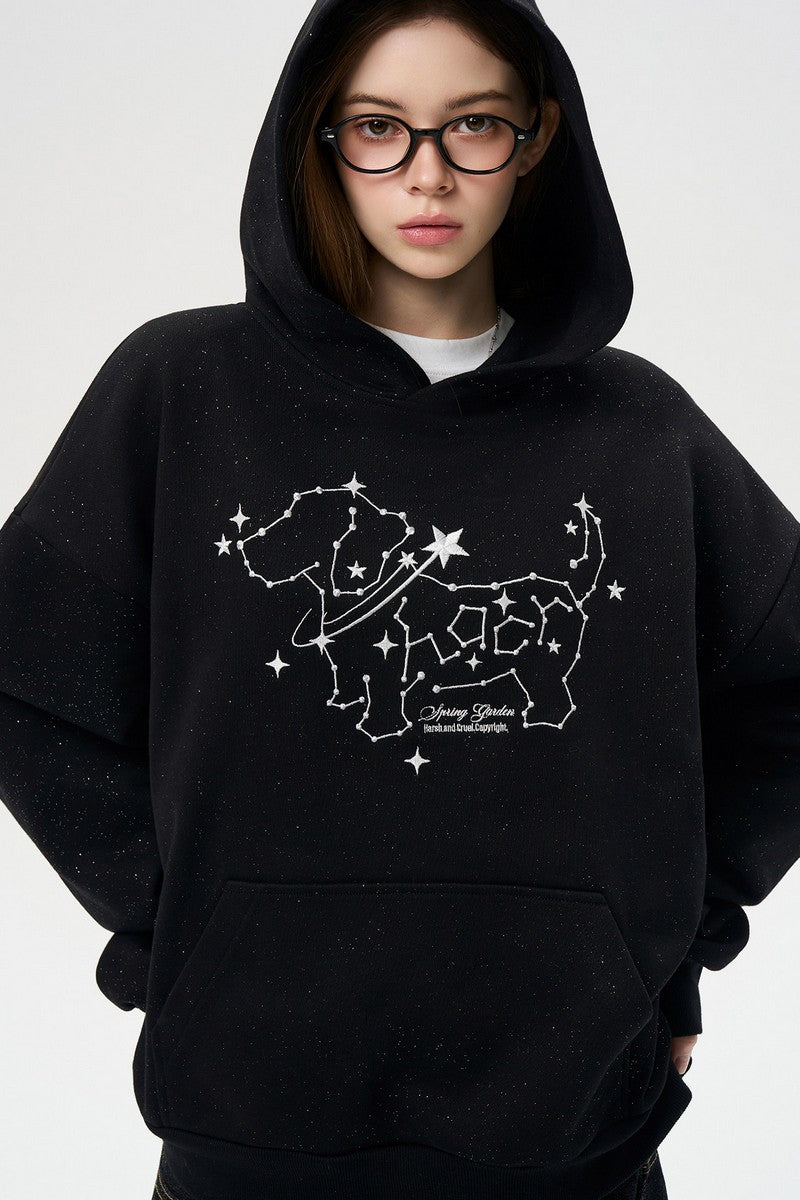 Glitter Star Dog Hoodie