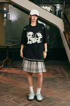 Fuzzy Dog Embroidery T-Shirt