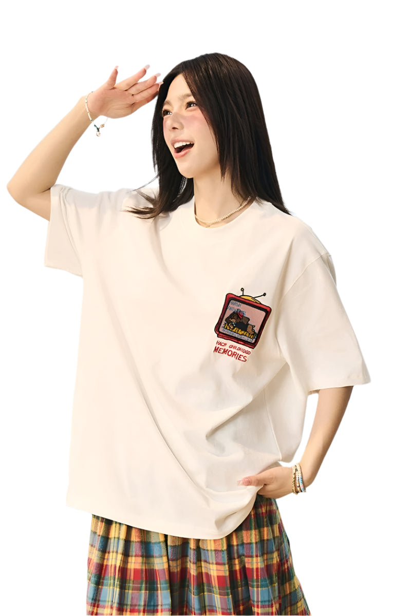 Velcro Dog Embroidery T-Shirt