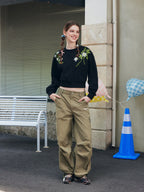Green Wreath Cropped Sweatshirt