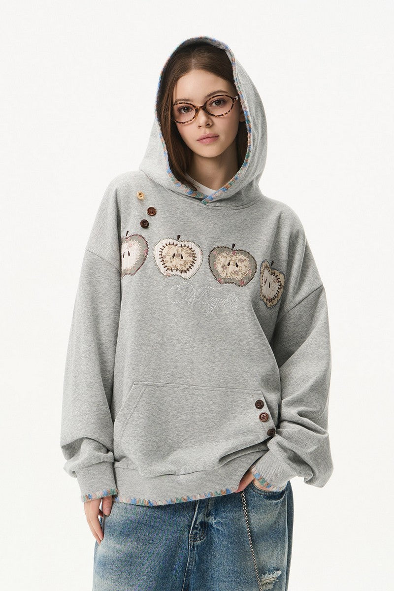 Apple Patchwork Graphic Hoodie