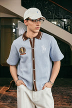 Crochet Contrast Vacation Shirt