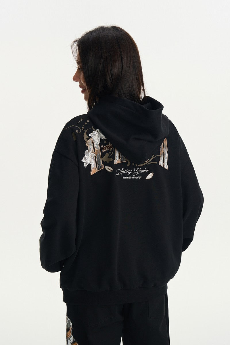 Burnt Lace Embroidered Hoodie