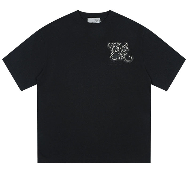 Rhinestone Patch Basic T-Shirt