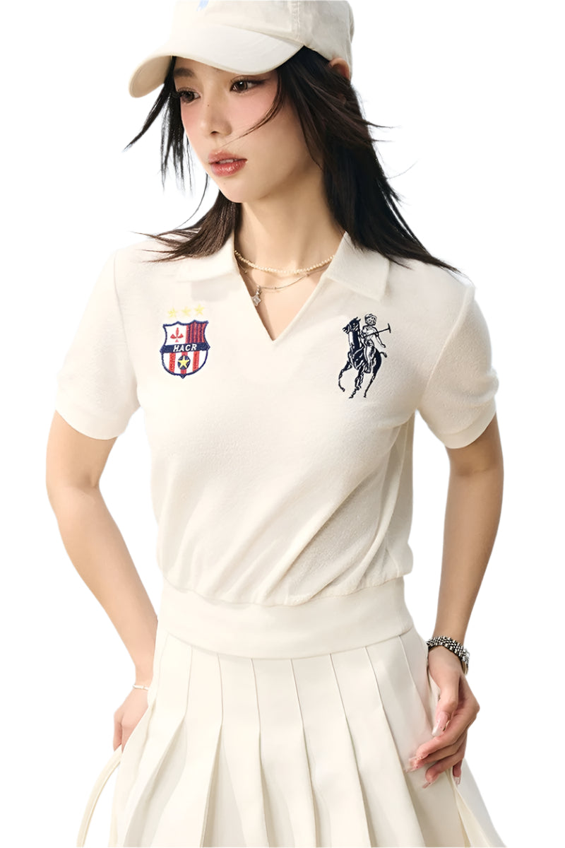 Textured Towel Fabric Polo Shirt