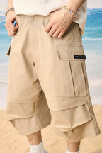 Pleated Pocket Utility Shorts