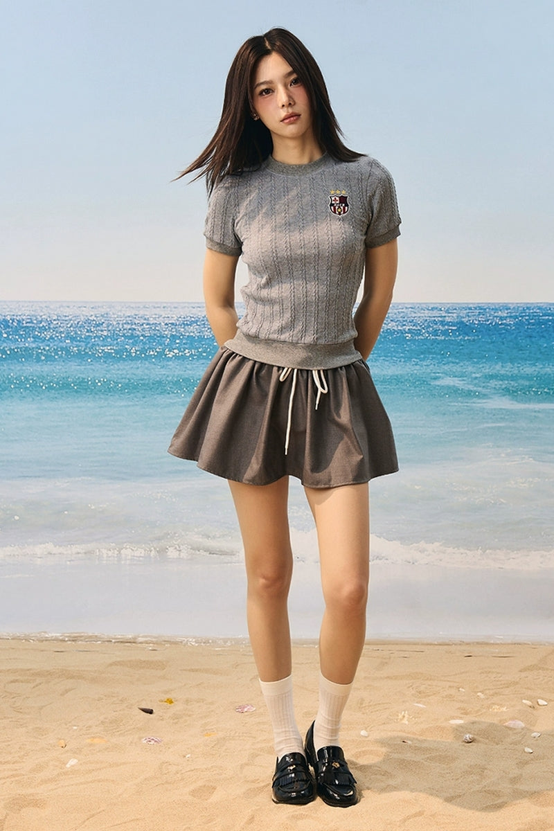 Textured Knit Slim Pullover