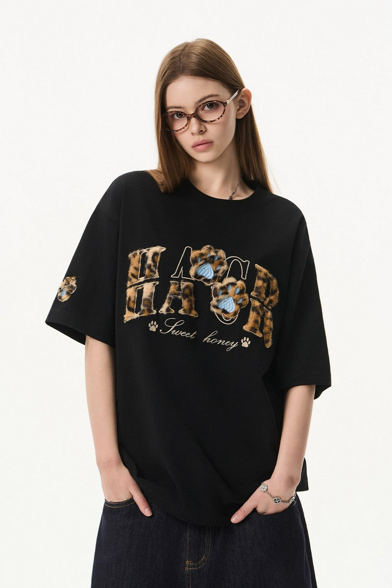 Leopard Patch Cat Paw Tee