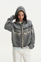 Fair Isle Knit Hoodie