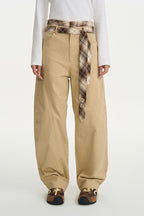 Double Waist Plaid Blade Pants