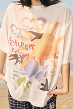 Watercolor Graffiti Mesh T-Shirt