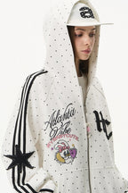Polka Dot Zip Up Hoodie