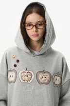 Apple Patchwork Graphic Hoodie