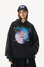 Distressed Teddy Puff Hoodie