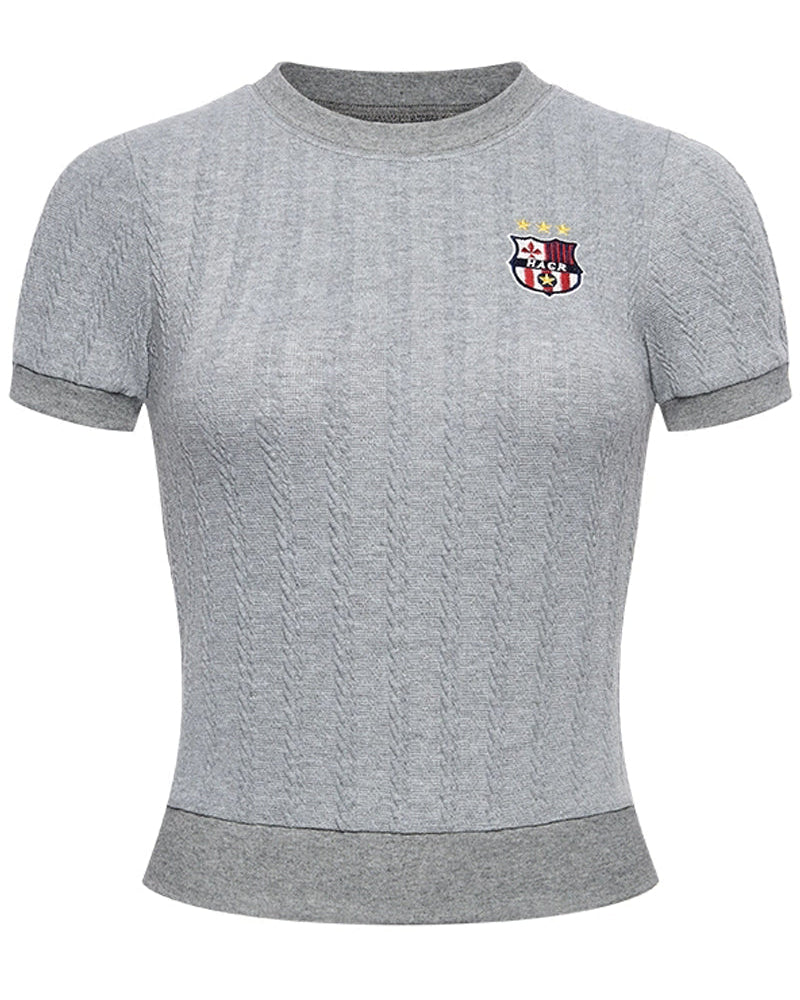Textured Knit Slim Pullover