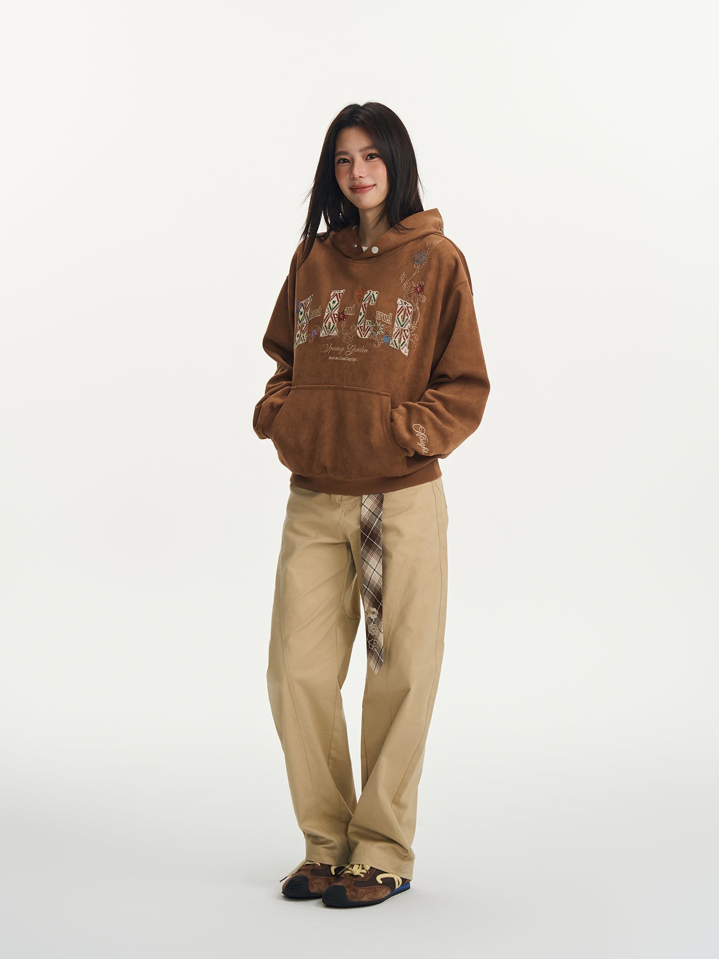 Suede Patchwork Hoodie