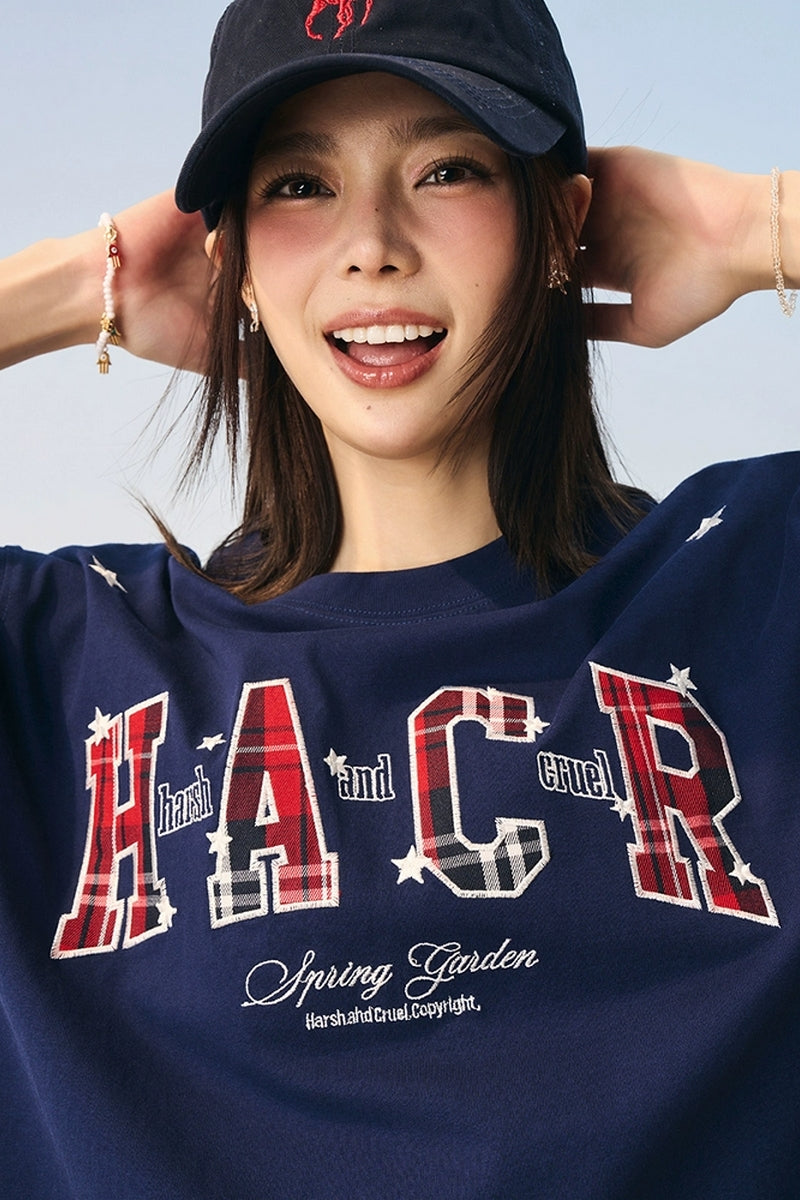 Star Grid Patchwork Couple T-Shirt