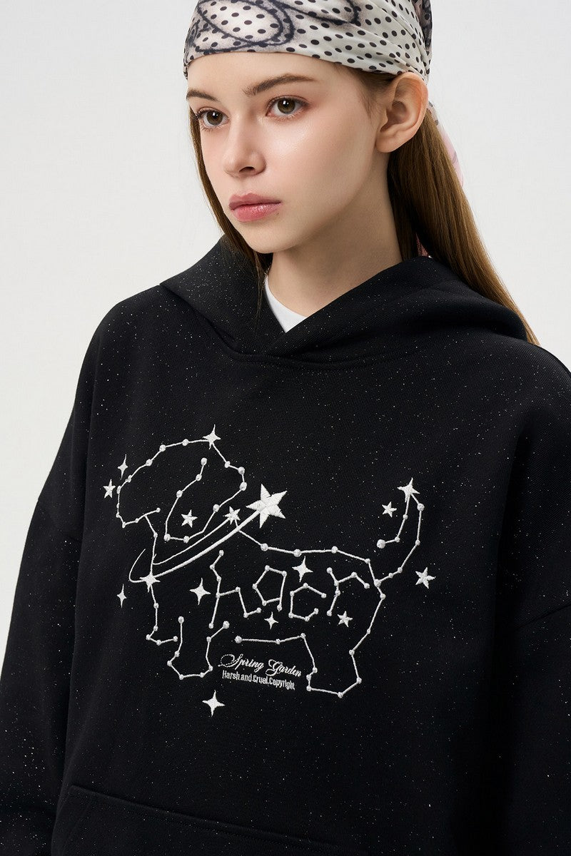 Glitter Star Dog Hoodie