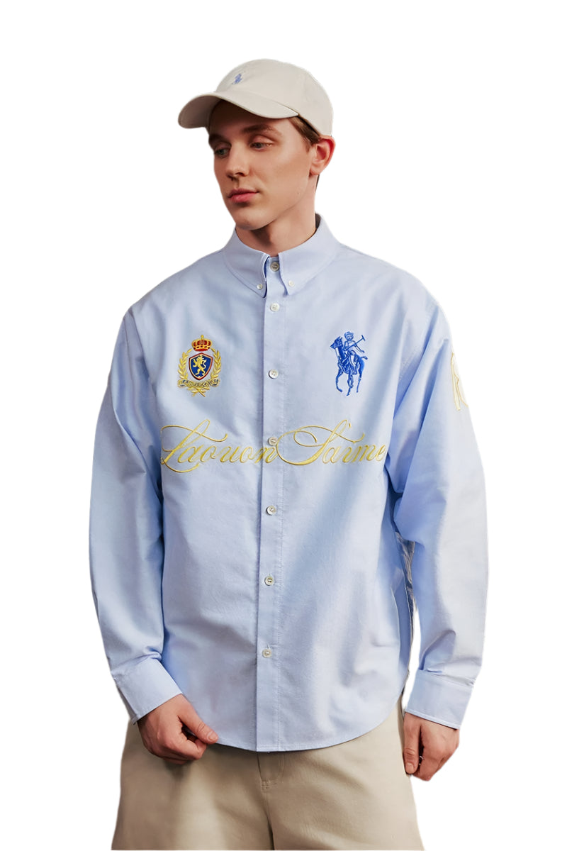 Oxford Embroidered Loose Fit Shirt