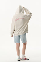 Double Hood Embroidered Zip Hoodie