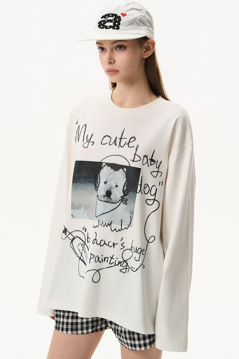 Graffiti Puppy Longsleeve Tee
