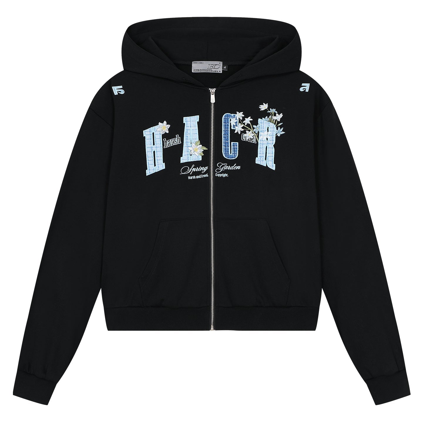 Flower Patchwork Zip Hoodie