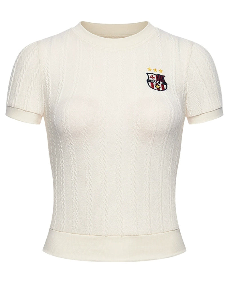 Textured Knit Slim Pullover