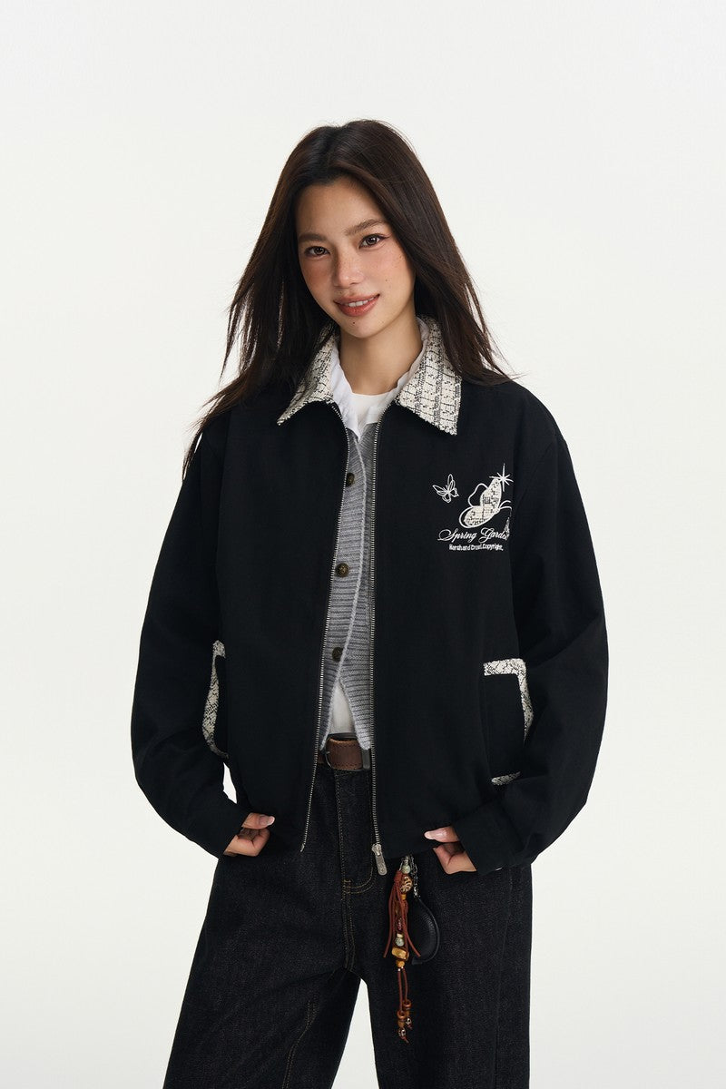 Butterfly Patchwork Collar Jacket