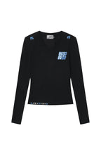 Mini Logo Patchwork V-Neck Tee