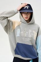 Striped Star Patch Hoodie