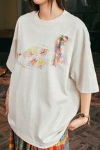 Crayon Floral Bowknot T-Shirt