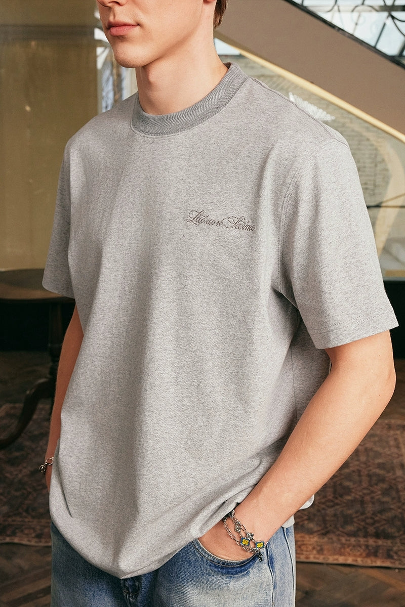 Ribbed Texture Base T-Shirt