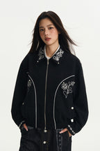 Rose Beaded Patchwork Jacket